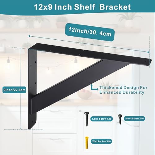 countertop support brackets,12x9 inch heavy duty shelf brackets,shelf shown in use