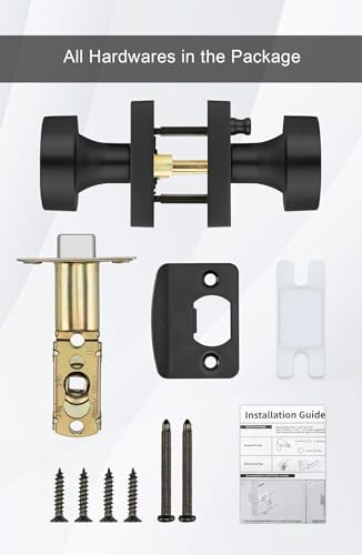 goldenwarm matte black door knobs interior, privacy door, view 9