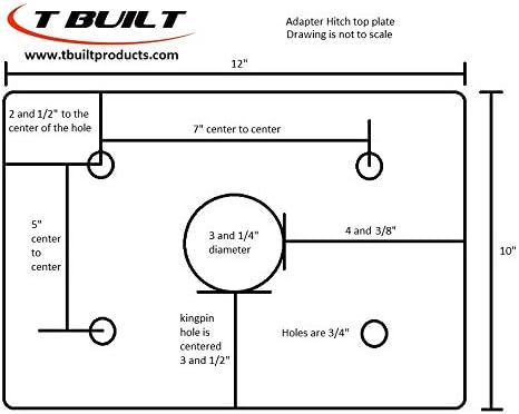 T Built 5th Wheel to Gooseneck Adapter 12" with 7 3/4" Forward Offset, Made in USA, Fifth Wheel to Gooseneck Adapter for RV Camper Trailer, 20.000 Pound Rating