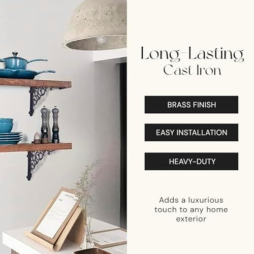 nach decorative shelf brackets, 4 pack of 6 showing dimensions
