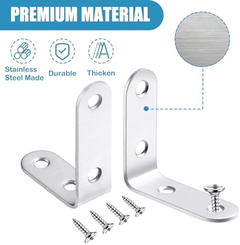 pelopy 100 pcs l bracket stainless steel 90, close-up detail