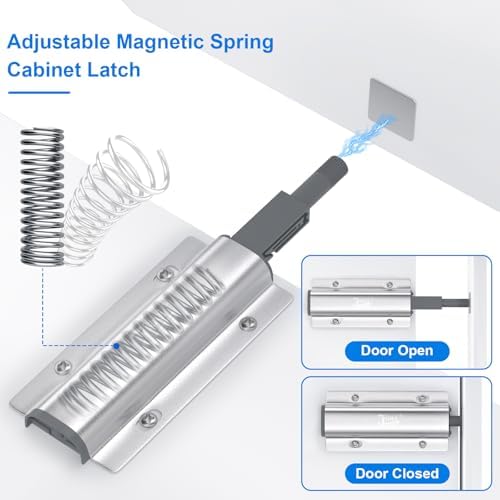 push to open cabinet latches hardware magnetic push, front angle view
