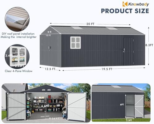 military-grade 13x20 ft metal garage large outdoor storage shown in use