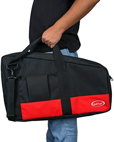 melotough heavy duty framing nail gun tool bag on a desk or shelf