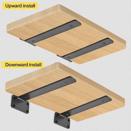 10 inch black hidden l shelf bracket (1/5, side view