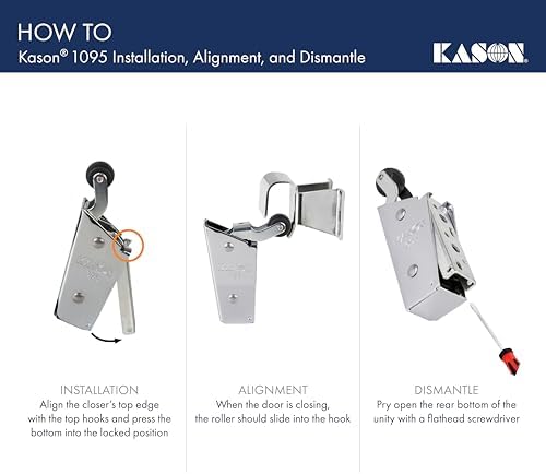 kason 1095 spring action door closer, 11095000013 showing dimensions
