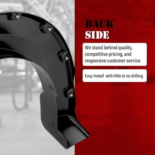 G-PLUS Fender Flares Fit Ford F150 2015-2017(67.1" 78.9" 97.6" Bed) | Fit Styleside Models,Not Fit w/68T Technology Package or Sensors for lane changing,Smooth Pocket Riveted Style,4PCS