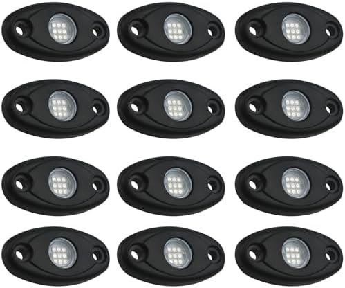 12 Pcs Waterproof Blue Led Underglow Lights For Cars, Trucks & Boats, 9 W With Aluminum Case, 2.8×1.3×0.4 Inches