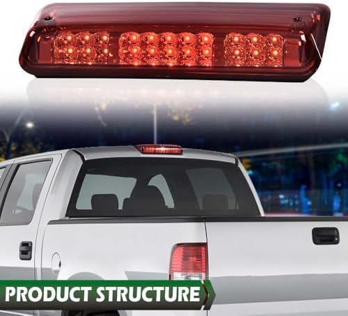 GRAND ORANGE LED 3rd Rear Third Brake Light Compatible with Ford F150 Lobo 2004-2008; Fit Explorer Sport Trac 2007-2010; Fit Lincoln Mark LT 2006-2008, Red Lens Clear Housing