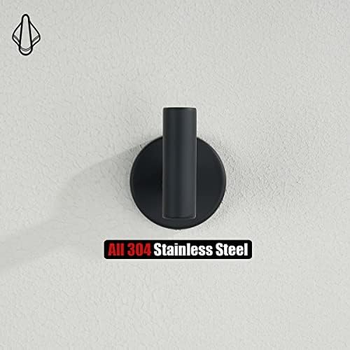 jqk black bathroom towel hook, coat robe clothes showing dimensions