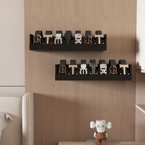 belt storage organizer box - 7 grids bamboo, side view