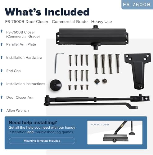 commercial door closer – heavy duty grade 1, package contents