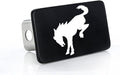 Ford Bronco Horse Logo Black Rectangular Trailer Tow Hitch Cover Plug (2" Inch Post)