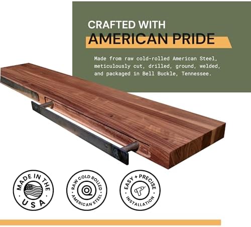 slimline 12” floating shelf bracket, 150 lb weight, side view