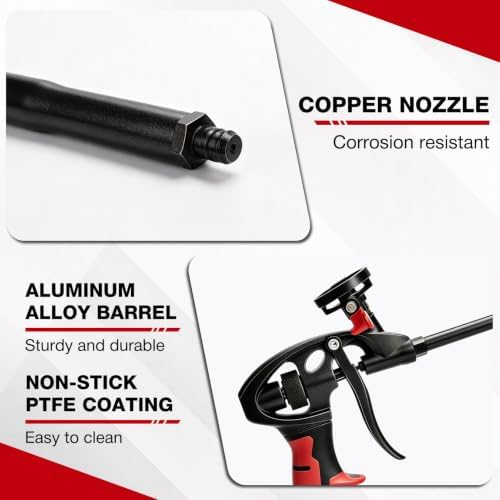 shall 2-pack professional expanding foam spray gun, side view