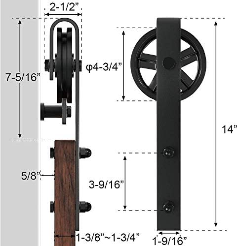 winsoon 5ft sliding barn door hardware kit,black big on a desk or shelf