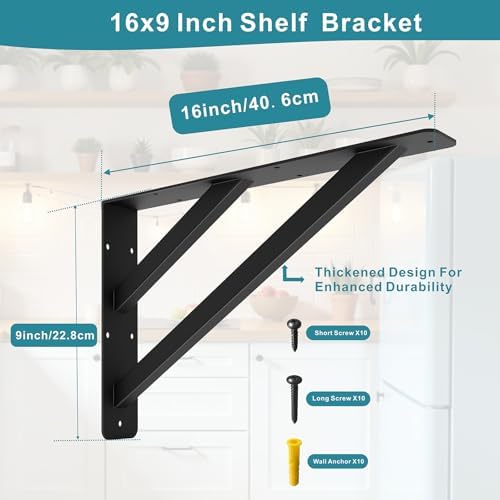 heavy duty shelf bracket ,countertop support brackets,16x9 inch shown in use