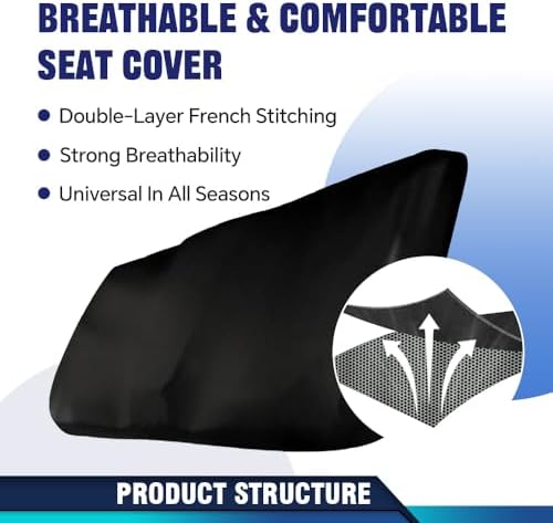 PIT66 Leather Seat Cover, Compatible with Polaris 400 EV Midsize 2010-2014 | Fit Polaris 500 Midsize 2011-2013/ Fit Polaris Ranger 570 Midsize 2014-2019/ Fit Polaris 800 Midsize 2012-2014 Seat Covers