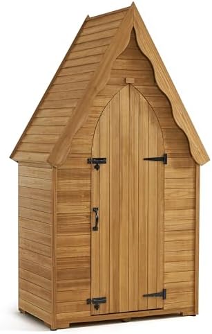 mcombo outdoor storage cabinet, wooden garden tool shed, main product view
