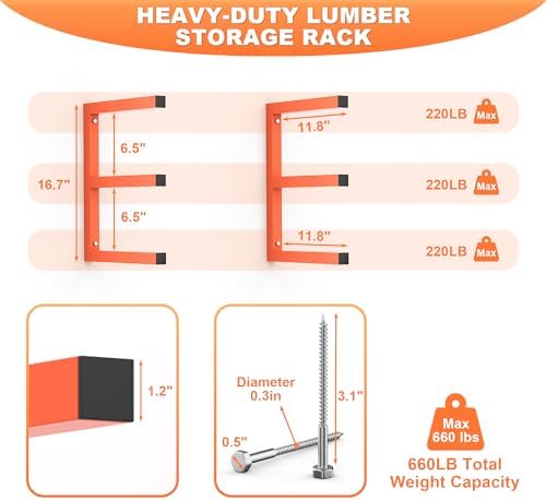 ultrawall lumber storage rack, wall mount wood storage shown in use