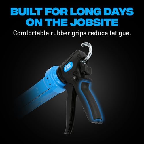 ox pro 29 oz caulking gun - heavy showing dimensions