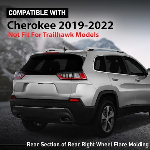 G-PLUS Rear Right Fender Flare Wheel Molding Trim | Compatible with Jeep Cherokee 2019-2022, Not Fit For Trailhawk Models 68316002AD, 68316006AB