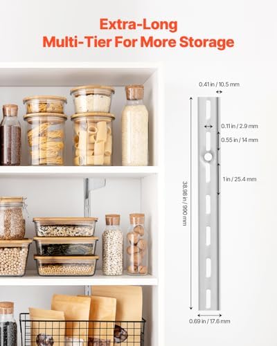 vevor shelf pilaster, 39-inch 10 pack, upright wall shown in use