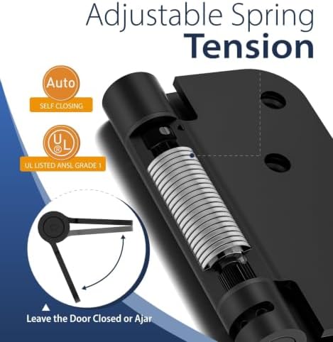 4 inch self closing door hinges,square & 5/8", close-up detail