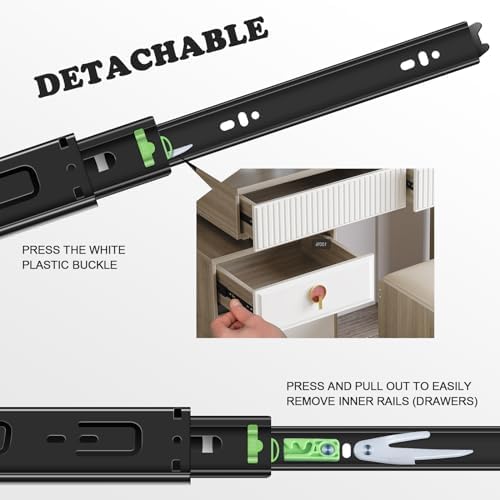 20 inch soft close drawer slides 6 pairs showing dimensions