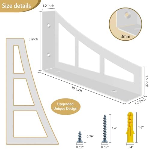 decorative shelf brackets 10 inch heavy duty floating showing dimensions