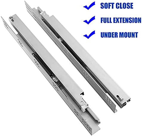 6 pairs 21 inch undermount soft close drawer shown in use