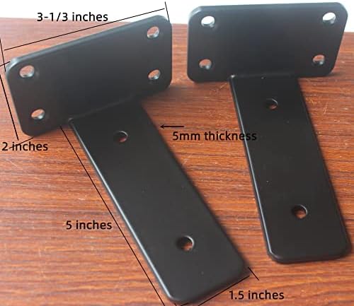 5 inch black hidden l shelf bracket (1/5, close-up detail