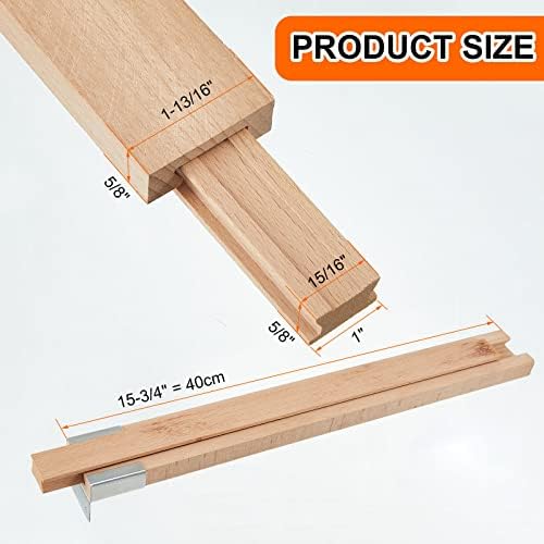 maitys 8 pcs wood drawer slides, 15-3/4 inches, side view