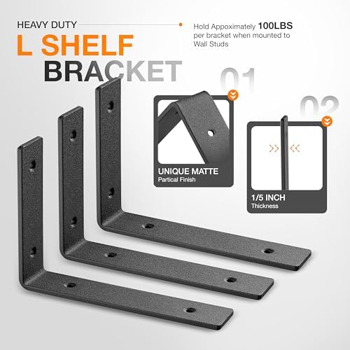 batoda 10" l heavy duty l shelf bracket, package contents