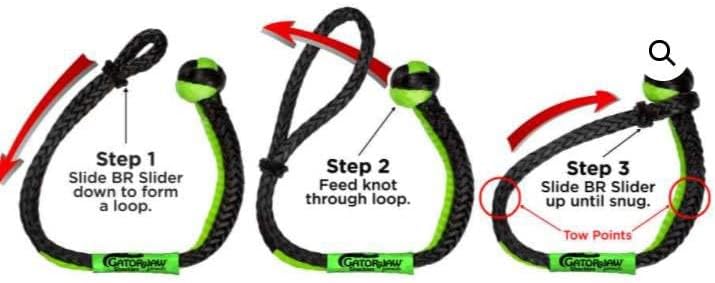 Bubba Rope 176746NGRB-L Heavy Duty 3/8" Synthetic Shackle NexGen PRO Gator Jaw Breaking Strength of 47,000 lb with HMPE in Red and Black, Accessory Ideal for Recovery and Towing Stuck Vehicle