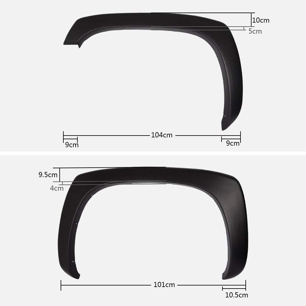 PIT66 Fender Flares Fit Chevy Silverado GMC Sierra 1999-2006/Suburban Yukon XL 2000-2006/Avalanche 2002-2006 68.4", 78", 69.2", 96" Bed Smooth Factory Style Wheel Flares Set 4Pcs