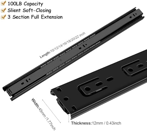 16 inch drawer slides 6 pairs (12pcs) full shown in use