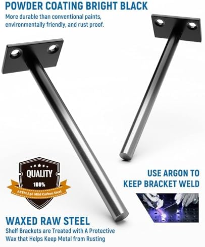 10 inch floating shelf brackets, hidden shelf bracket, side view