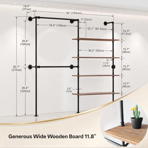 wall mounted clothing rack, heavy duty pipe closet, package contents