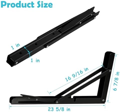 clt cleting 24" black folding shelf brackets max. on a desk or shelf