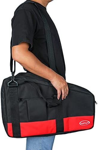 melotough heavy duty framing nail gun tool bag shown in use