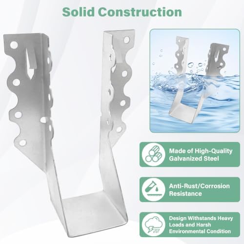 2x6 joist hangers 25pcs 18gauge rafter bracket double, close-up detail
