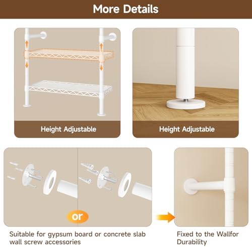 h6 wall mounted closet system, industrial pipe clothes, front angle view