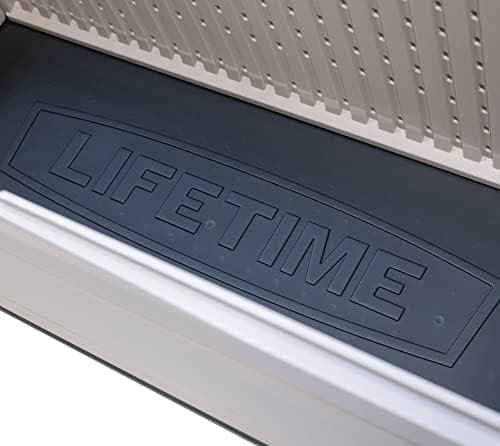 lifetime 60040 deck box, 130 gallon, desert sand, package contents