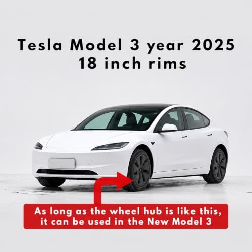 Center Caps Hubcaps Cover Aero Wheels for 18-inch Original Standard Rims Compatible with Model 3 (NOT Compatible with Model 3 Highland)