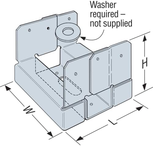 simpson strong-tie aba44z post base - zmax galvanized showing dimensions