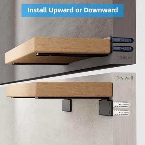 shelf brackets floating shlef brackets 12-inch 6-packs, 1/5-inch, front angle view