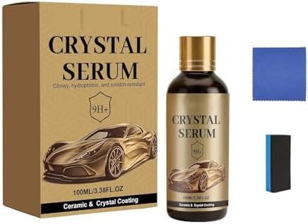 100ML Ptz Crystal Serum Graphene 9h Ceramic Coating for Cars Interior Exterior Headlight,Glass Nano Quick Cristal Ultra Car Shine Sealant for Auto Car Detailing Paint Glass & Wheel (1PCS)