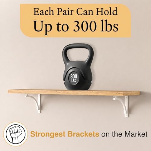classic white heavy duty shelf brackets 8 inch, package contents