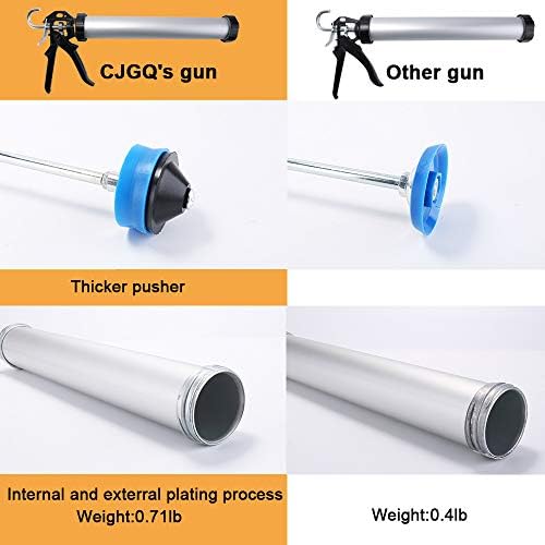 sealant sausage caulking gun with aluminum cartridge 600ml/20oz showing dimensions